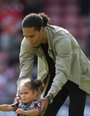 Jordan van Dijk brother Virgil van Dijk and niece in the field.